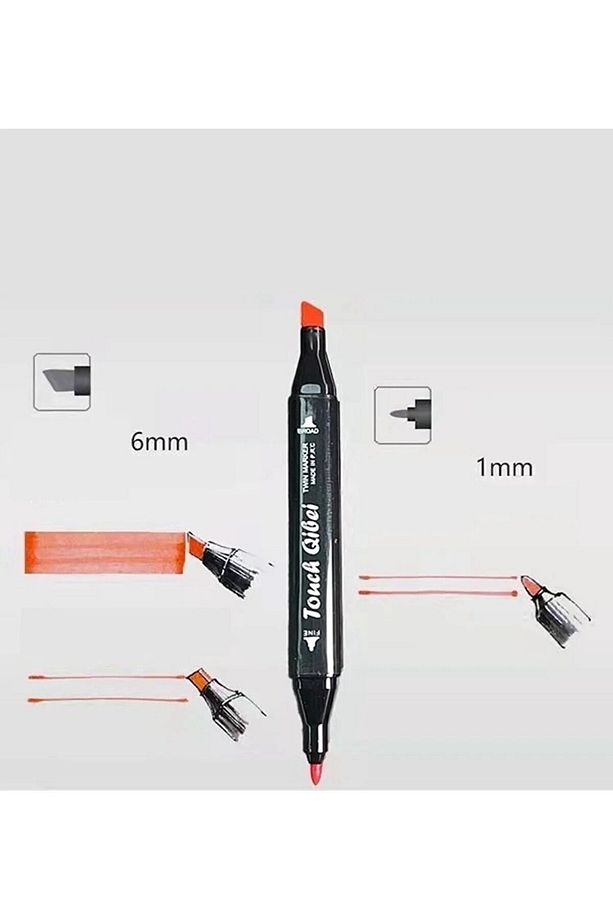 48 Renk Marker Resim Mimari Ve Grafik Tasarım Kalemi 48 Lİ Çift Taraflı Marker Keçeli Kalem Seti - 5