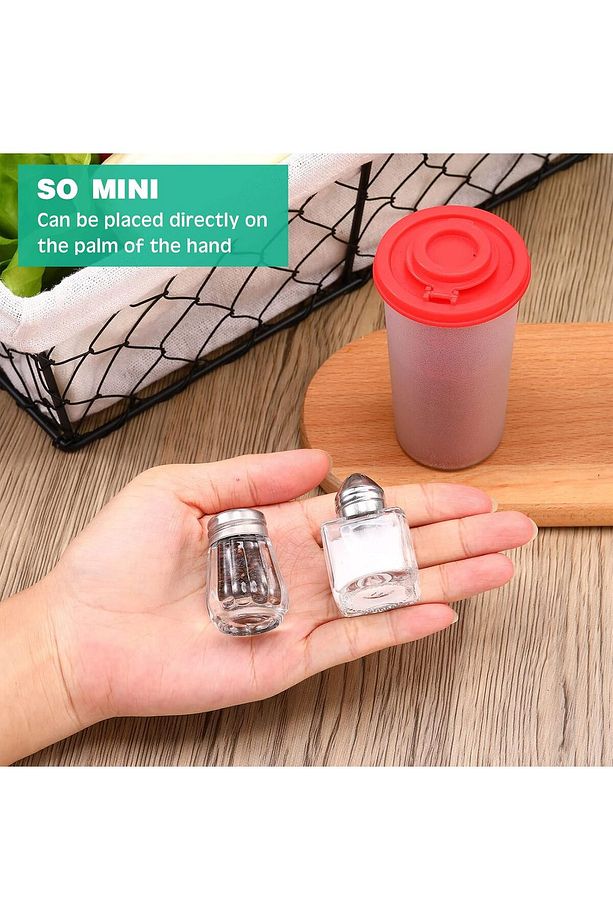 Cube - Tiny Cam 6'lı Mini Tek Kişilik 20 ml Tuzluk / Karabiberlik / Baharatlık - 1
