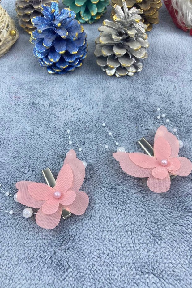 Salmon Butterfly Buckle Organization Girl Buckle Hair Accessory Children's Buckle – Buckle, Metal Buckle, Shiny Design