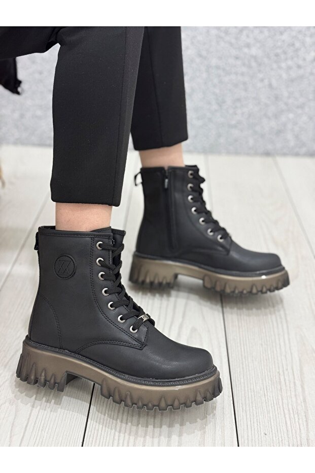 2615 -1 Siyah Cilt Kalın Taban  Bot - 3