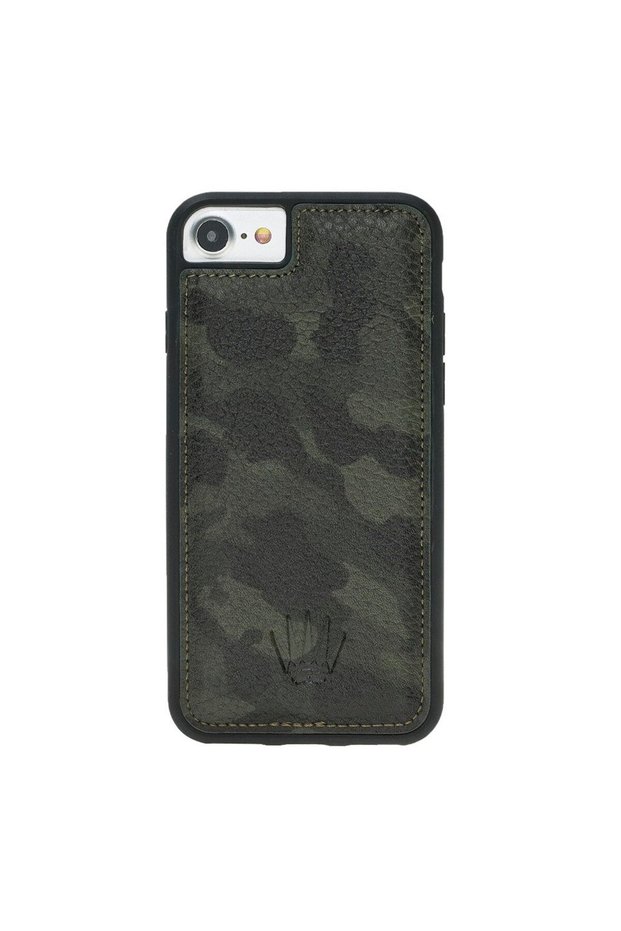 iPhone 6-7-8 Camouflage Green Leather Case