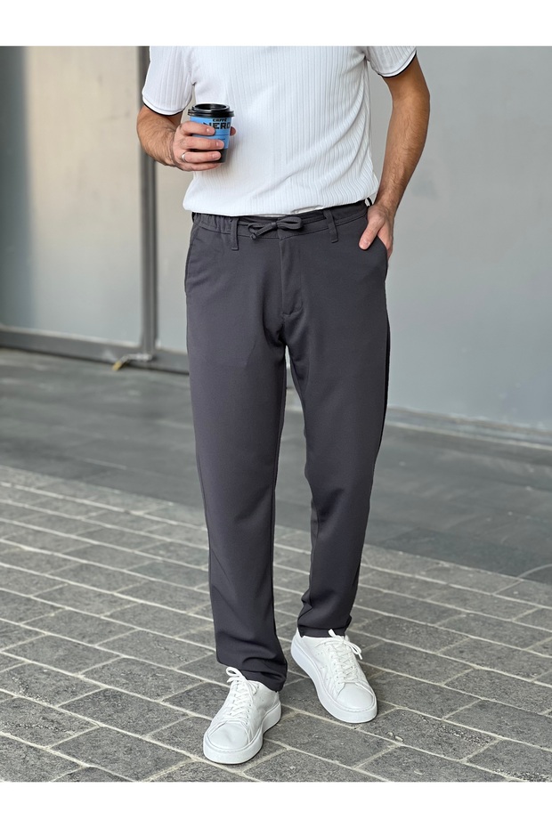 Men's Comfortable Fit Baggy Pants Smoked