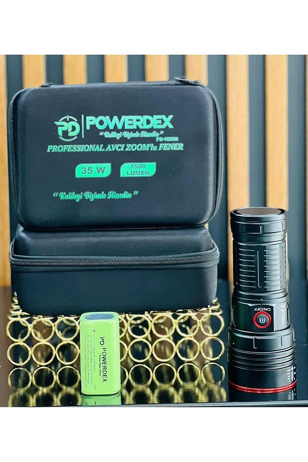 Pd-10200 Profesyonel Avcı El Feneri Zoomlu - 35w, 12800 Mah Pil 3500 Lümen Üst Düzey Aydınlatma - 7