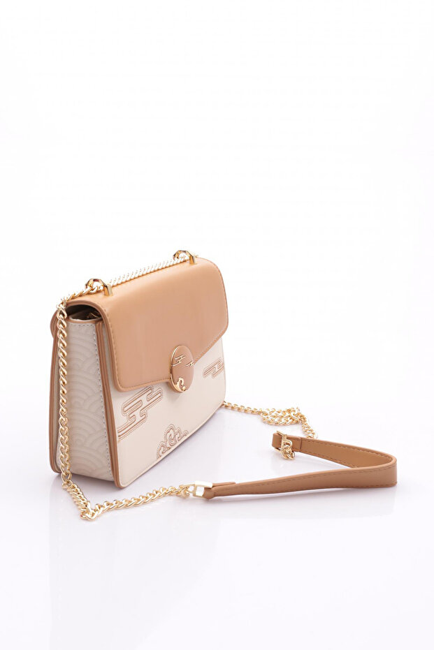 حقيبة كتف بنمط كريمي منقوش - 2