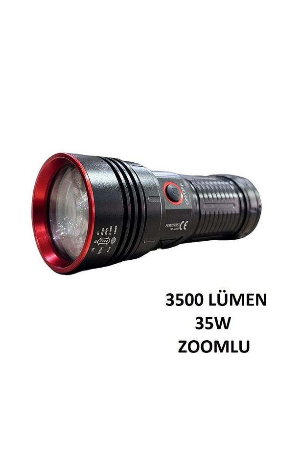 Pd-10200 Profesyonel Avcı El Feneri Zoomlu - 35w, 12800 Mah Pil 3500 Lümen Üst Düzey Aydınlatma - 6