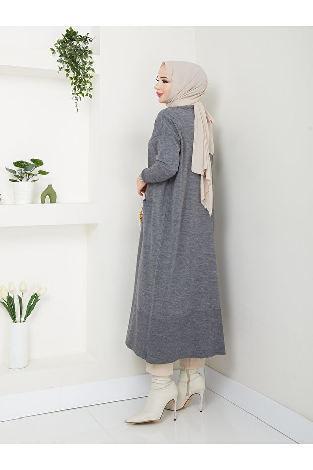 Harika Yumuşacık Hafif Yarasa Kol Triko Hırka - 7