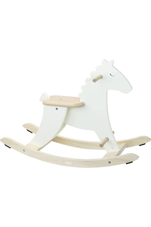 Dřevěný houpací kůň - bílý - 2