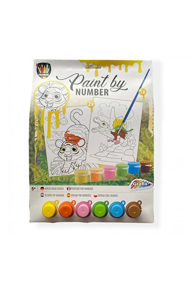 Paint by numbers set - Tiger & dinosaur - 1
