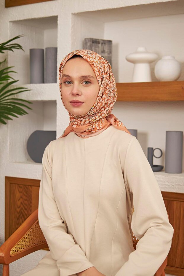 Eșarfă cu model Baroq Melon - 2