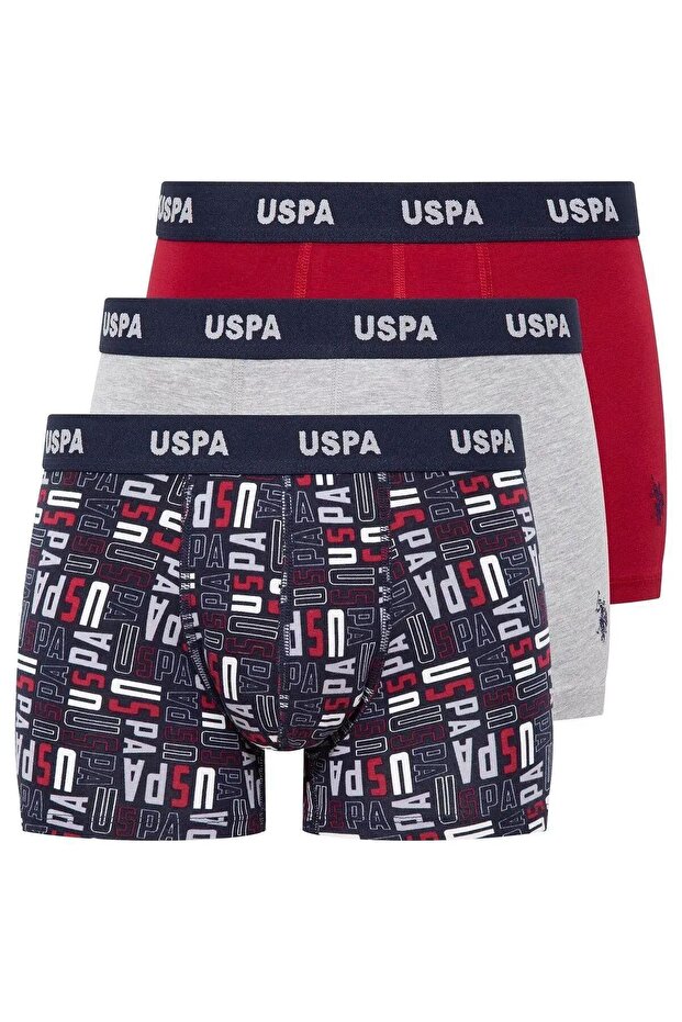Men's Navy Blue-Sax-Printed 3-Piece Boxers 80509