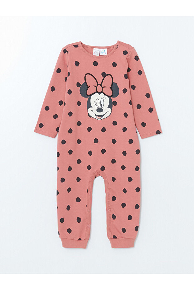 Long Sleeve Minnie Mouse Printed Baby Girl Romper