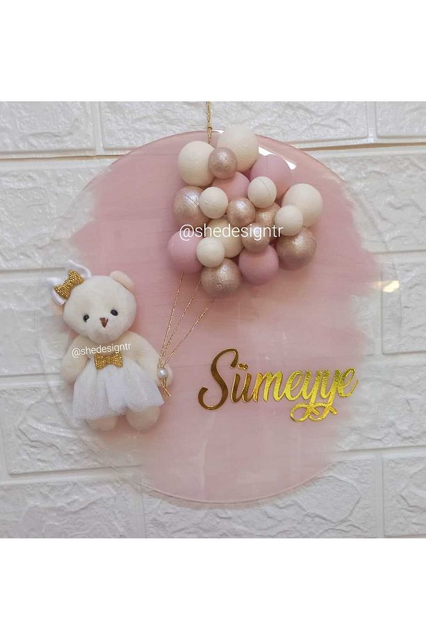 Kız Bebek Ismine Özel Hazırlanan Buble Pleksi Kapı Süsü - 2
