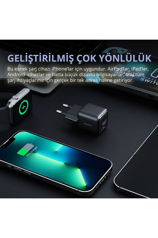 Pa-b1l-bk 30w Omnia Mini Gan Type-c Pd Şarj Adaptörü Siyah - 6