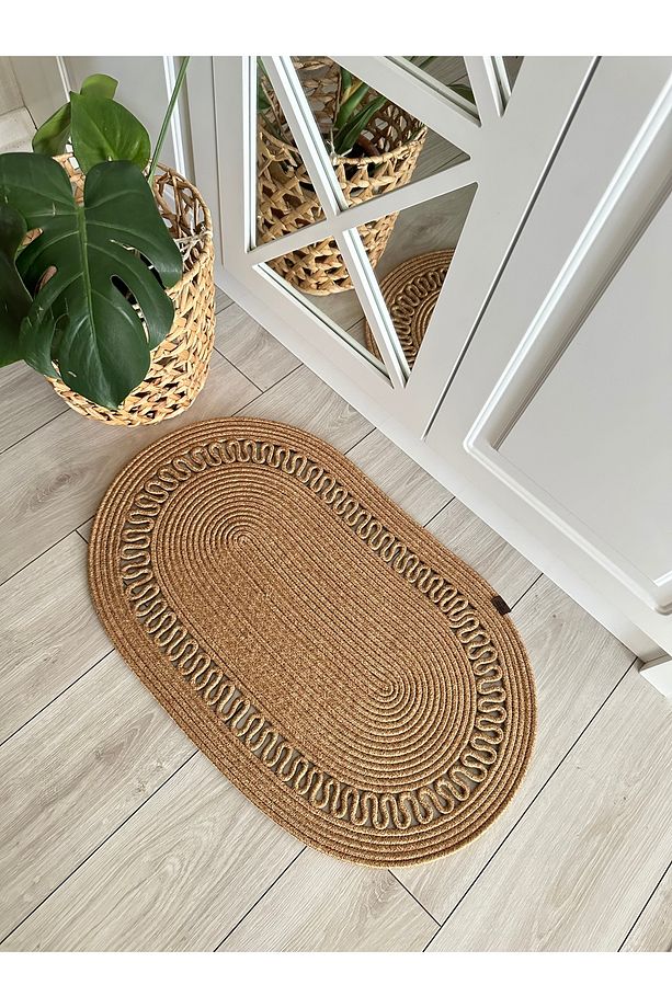 Jüt, Hasır Desenli Kapı Önü, Paspas, Banyo Paspası, Balkon Paspası Hasır Halı, jüt Paspas - 3