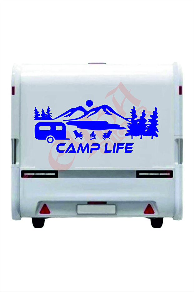 Camp Life Sticker 120X50 1 Piece Auto Sticker - Camping Caravan Sticker Wall Sticker