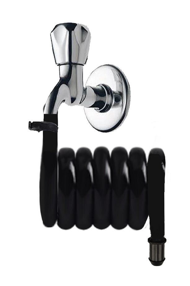 Spiral Wc Taharet Hortum Matik Ve Wc Banyo Yıkama Yeni Siyah Inci 97 Cm - 1