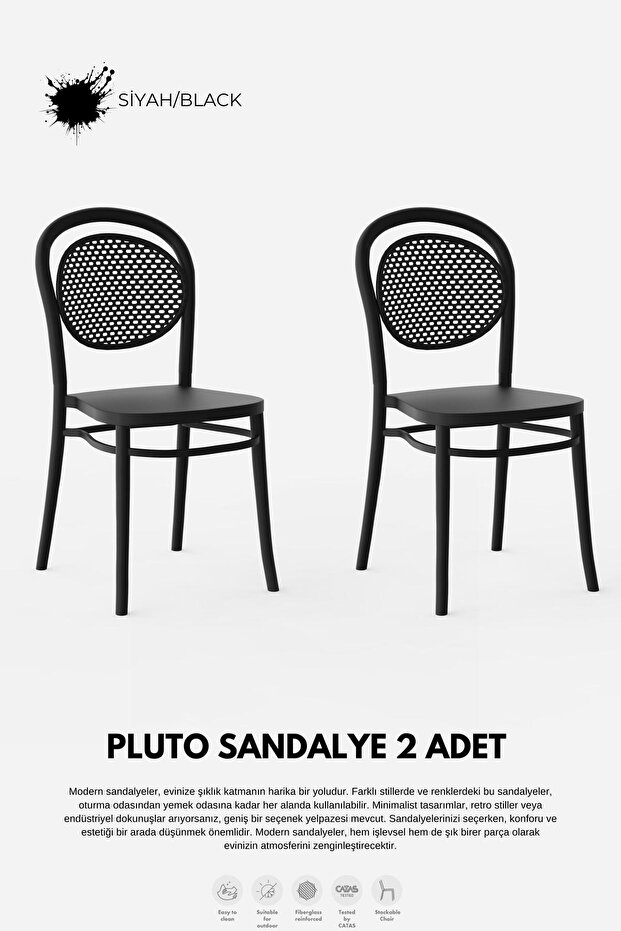 PLUTO LÜX CAFE & RESTAURANT SANDALYESİ 2 Li Set