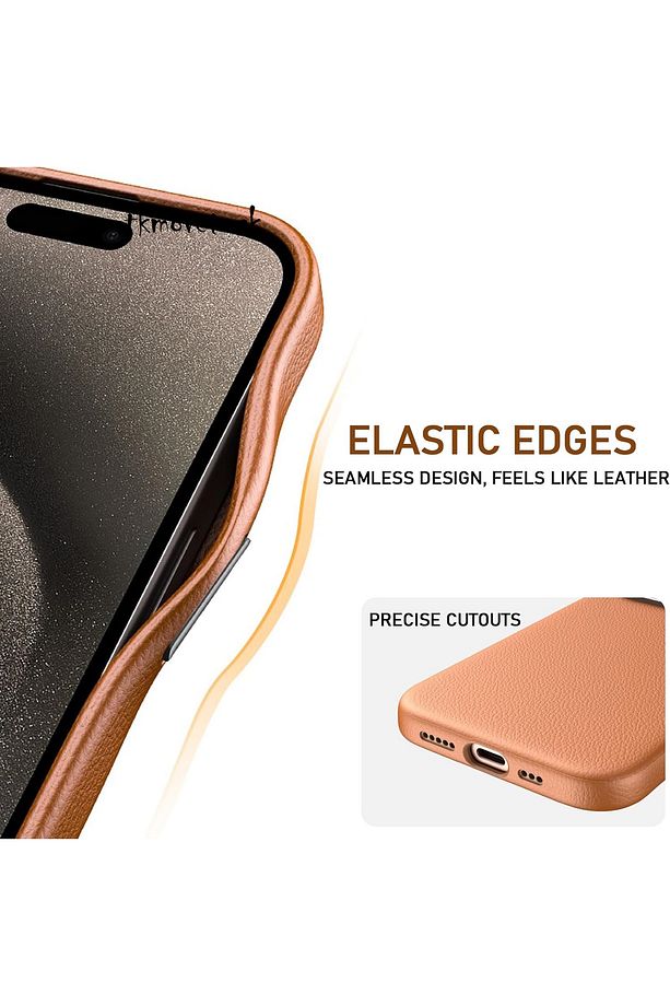 İphone 16 Pro Max Kılıf Lansman Deri Magsafe Şarj Özellikli Metal Tuş Çerceveli Hassas Butonlu Mat - 3