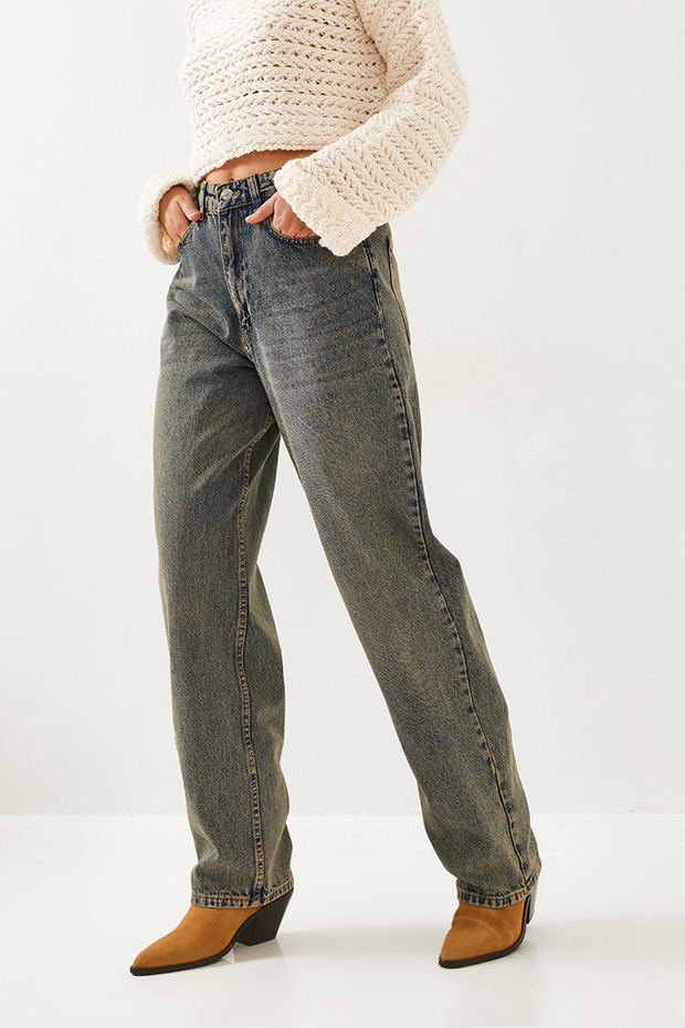Kadın Yıkamalı Denim Pantolon 487 60351098 - 1