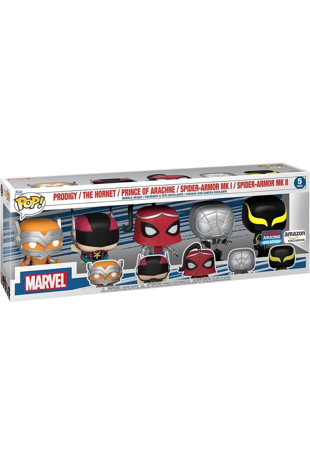 Pop! Marvel: Year Of the Spider - Prodigy - 5 Pack Spider-man - Marvel Comics - Exclusive - Collectable Vinyl Figure - Gift Idea - Official Merchandise - Toys for Kids & Adults