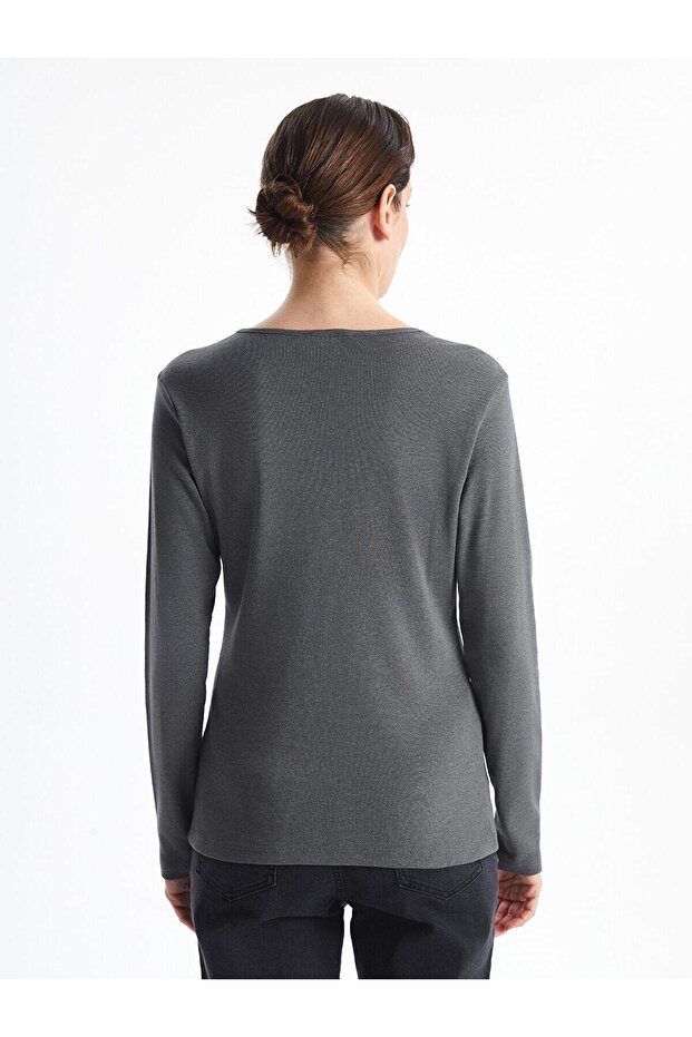 Body de damă LCWAIKIKI Basic Crew Deck Solid cu mânecă lungă - 4