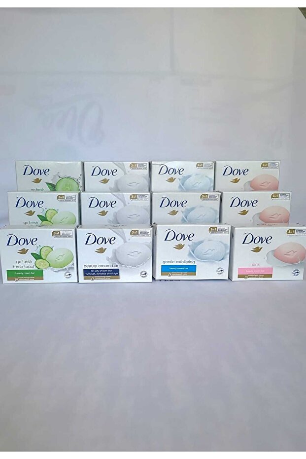 Beauty Cream Bar Set/4 Types X 3 Piecesx90 Gr. / Fresh Touch-Cream Bar-Gentle Exfoliating-Pink