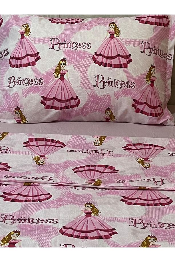 Pembe Prenses Desenli Tek Kişilik Nevresim Takımı - 6