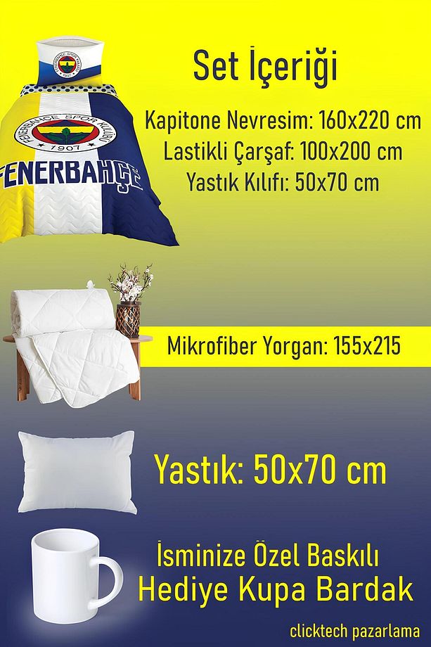 Fenerbahçe Tek Kişilik 4 Mevsim Set - 5 Parça - 7