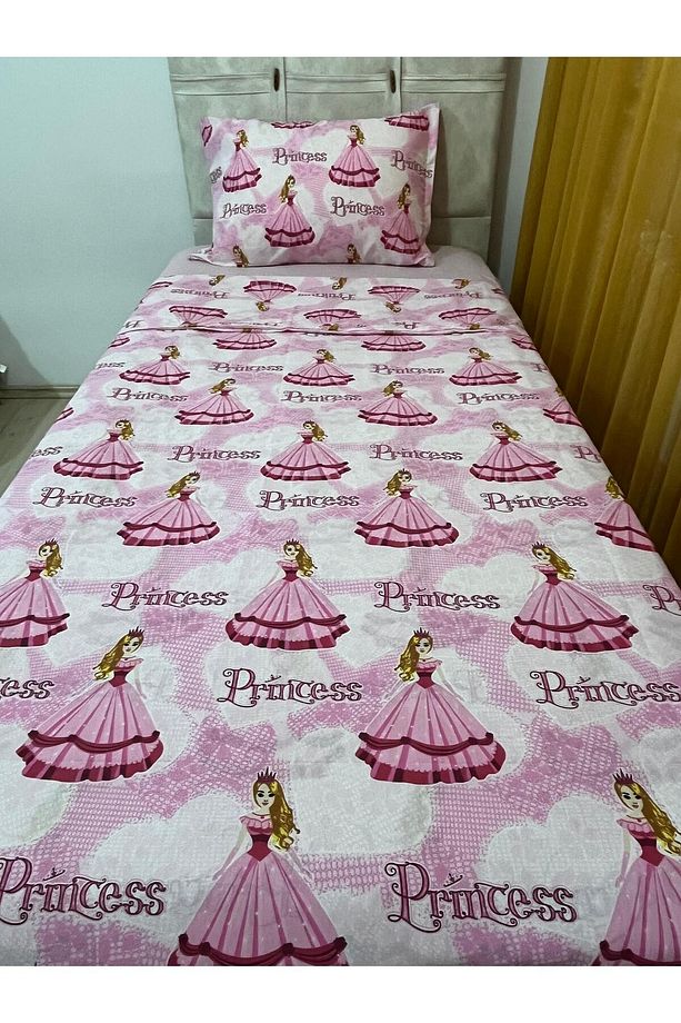 Pembe Prenses Desenli Tek Kişilik Nevresim Takımı - 4