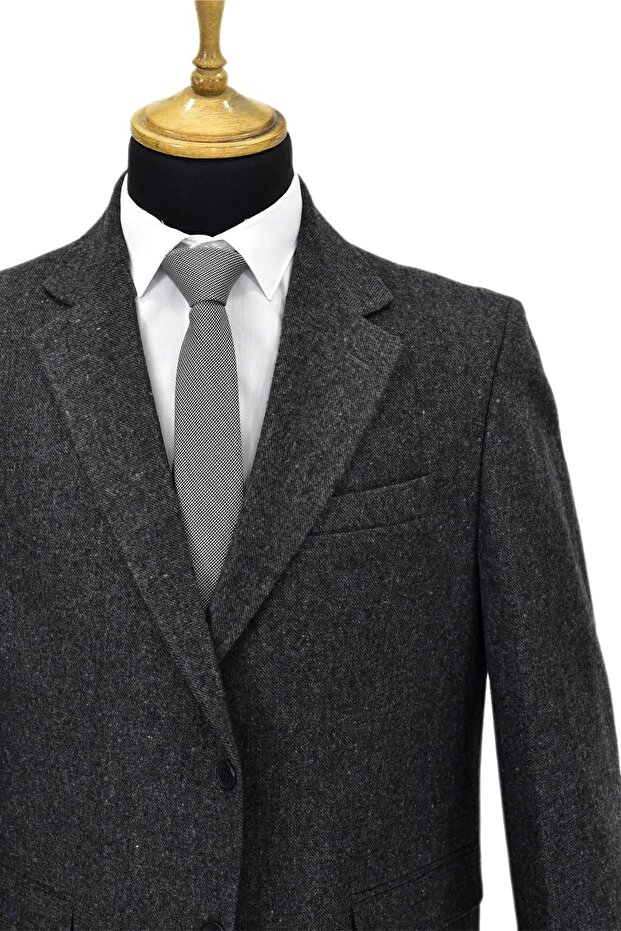 Erkek Kışlık Kumaş Tek Ceket 4 Drop BGL-ST03969 - 4