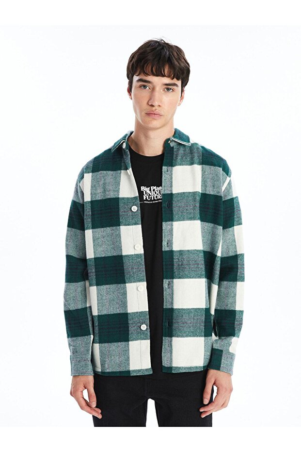 XSIDE Ekoseli Regular Fit Uzun Kollu Ekose Erkek Oduncu Gömlek Ceket - 1