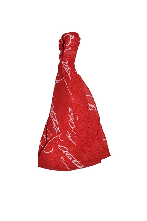 Elastic Parachute Bandana Ataturk Signed Red Bandana 29 October 23 April 19 May