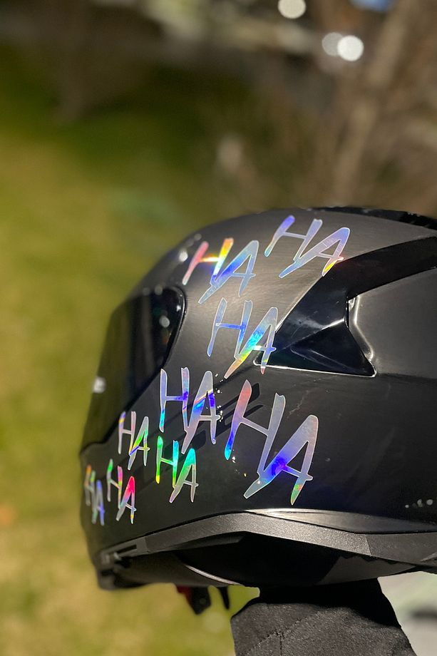 Dekoratif Hologramlı Hahaha Sticker Motor-araba-kask Için Etiket 15cmx30cm (1 ADET) - 5