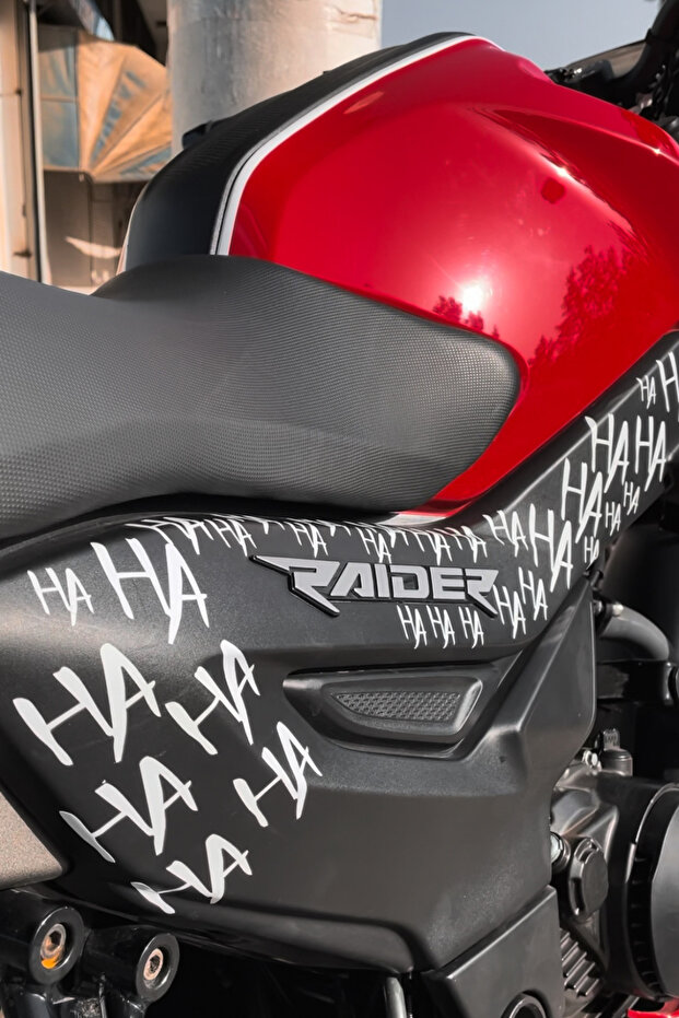 Hahaha White Decorative Sticker - 30cmx15cm for Motor, Car, Helmet (1 Piece)