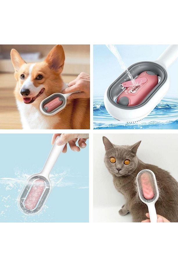 Su Hazneli Kedi ve Köpek Tüyü Toplamama Fırçası Su Hazneli Pet Tarağı (4767) - TRD1525-5207 - 5