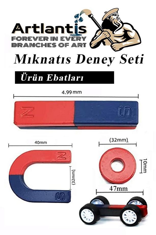 Mıknatıs Seti 10 Parça 1 Paket Deney Malzemesi Okul Projeleri İçin Manyetik U I Araba Halka Mıknatıs - 2