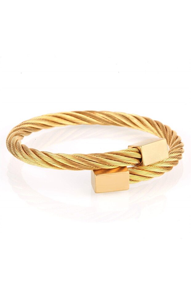 Rectangle Gold Tıtanıum Çelik Bileklik - 4