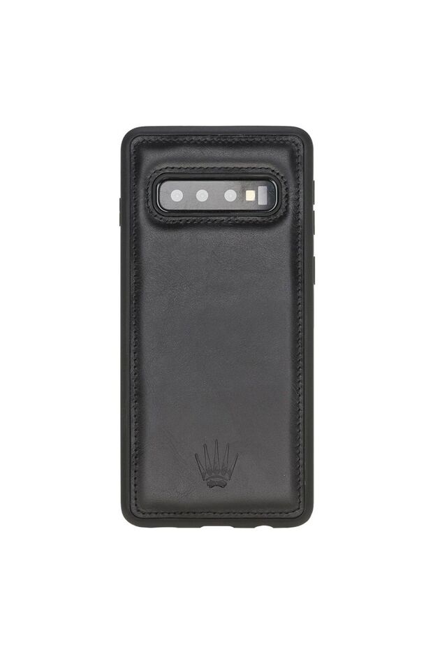 Samsung S10 Black Leather Case