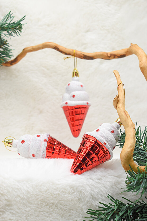 Premium Collection 3-Piece Ice Cream Christmas Ornament 10*4 cm