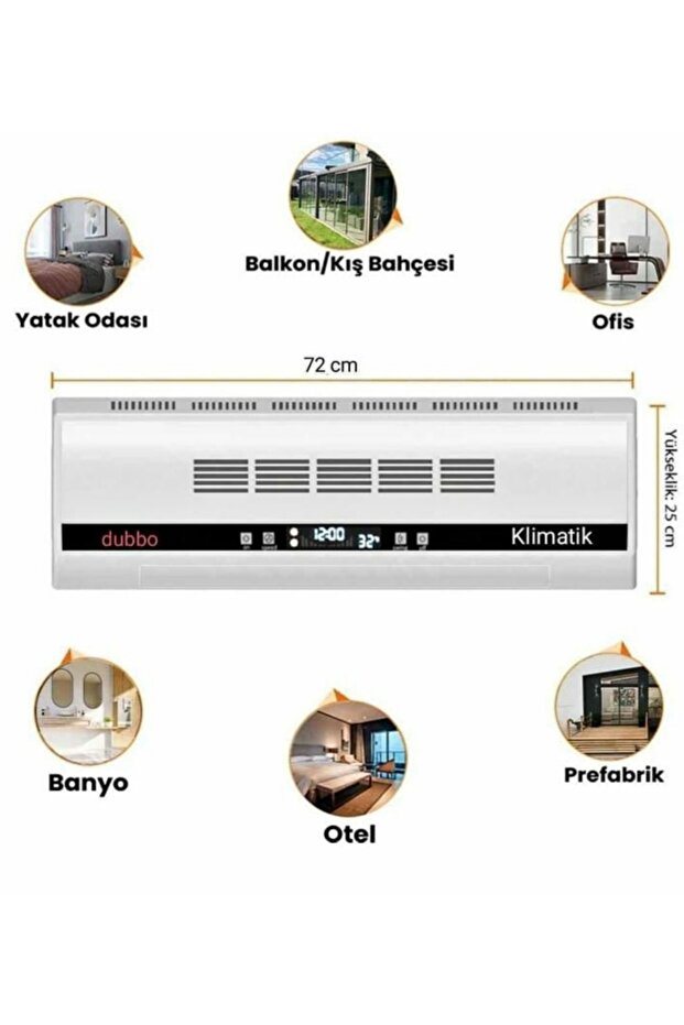 Dubbo Duvar Ve Klima Tipli Uzaktan Kumandalı Isıtıcı Ve Vantilatör 2200 W - 8