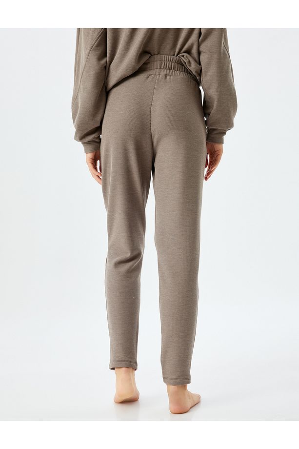 Cepli Slim Fit Fitilli Örme Pijama Altı - 4
