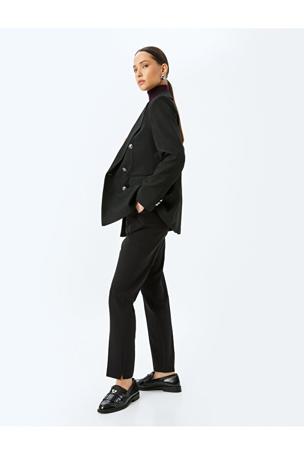 Pocketed Short Leg High Waist Cigarette Pants
