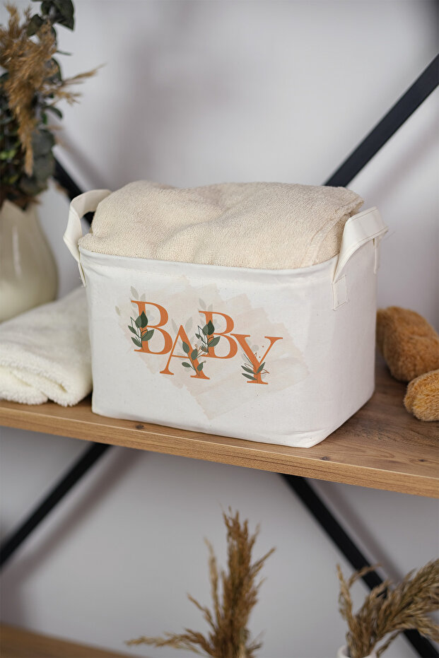 Baby Printed Rectangular Foldable Organizer Basket 25 X 14 X 18