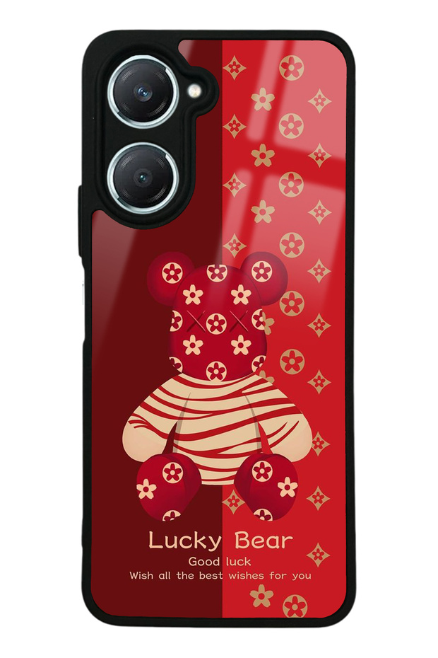 Vivo Y18 Red Lucky Bear Design Glossy Phone Case