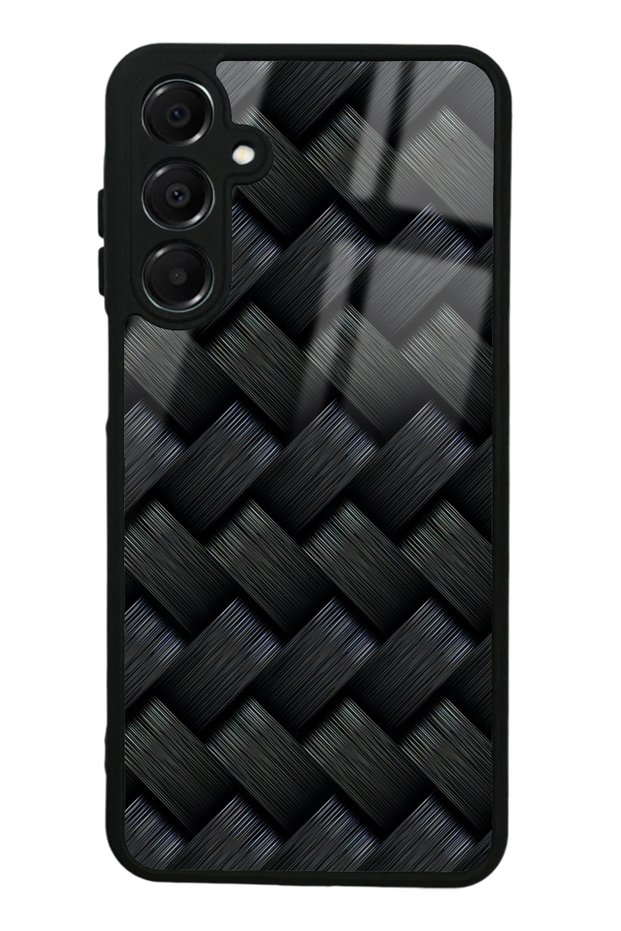 Samsung A16 Black Mesh Design Glossy Phone Case