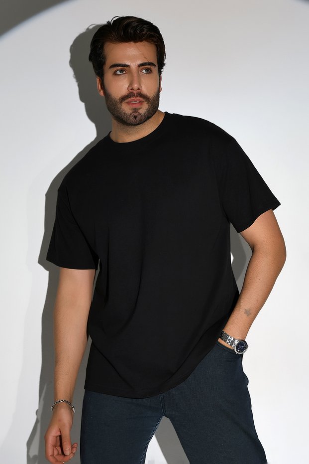 Men's Standard Fit 100% Cotton Crew Neck Basic T-Shirt