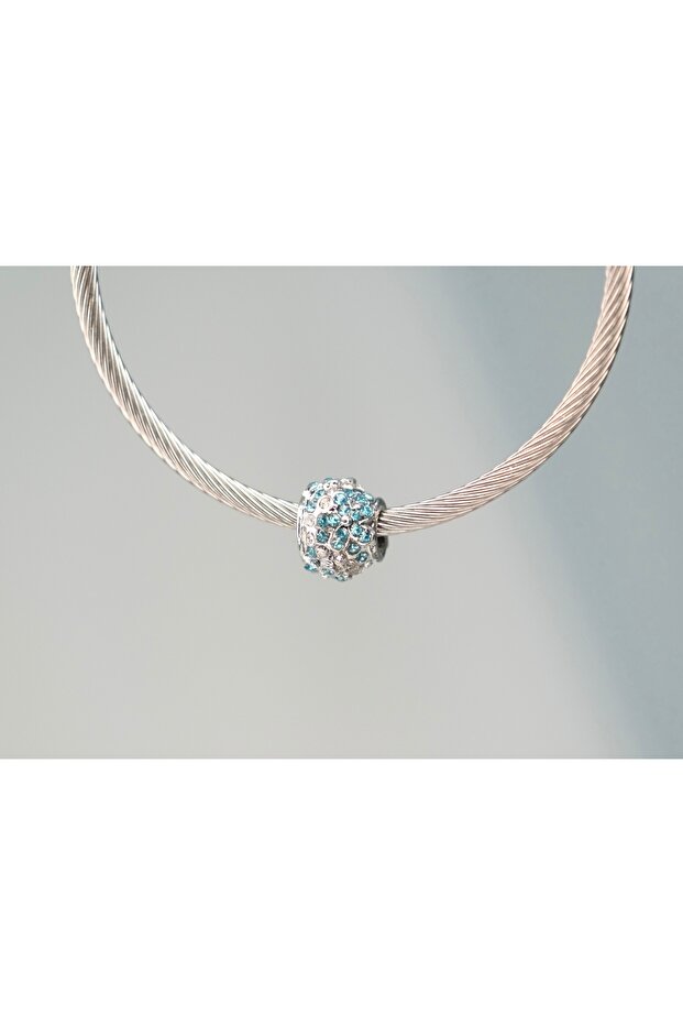 Flower Patterned Stainless Steel Charm