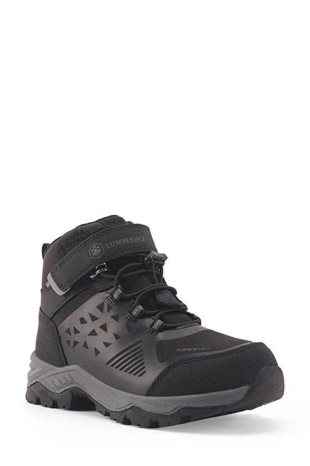 GETOP HI 4PR Cırtlı Termo Kaymaz Taban Softshell Çocuk Outdoor Bot SİYAH - 1