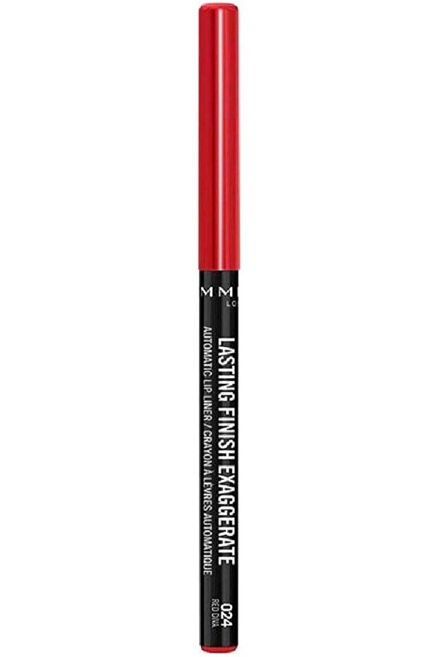قلم تحديد الشفاه الأوتوماتيكي Lasting Finish Exaggerate - 24 - Red Diva، 0.25 جم