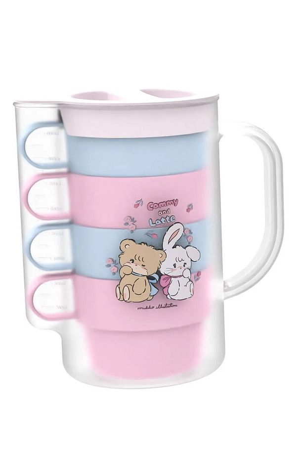 Mikko Lisanslı 4 Bardaklı Plastik Sürahi Seti (1000ml) - 1